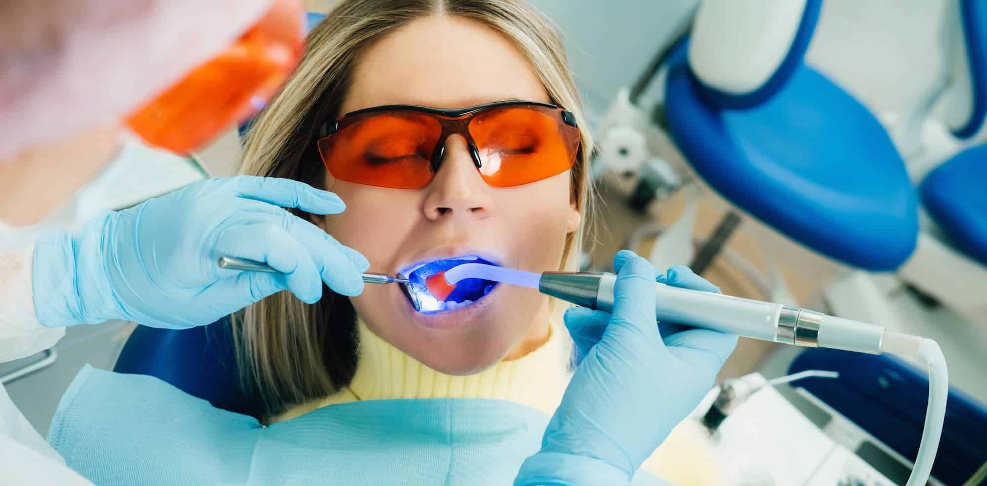 Dentist with ultraviolet light